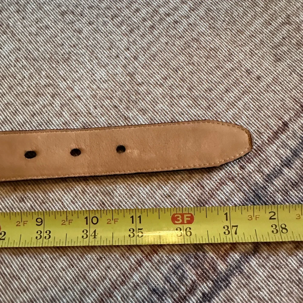 Brighton 1994 women’s brown reptile gold brush buckle leather L belt